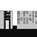 Modern Decorative Cabinets With Sleek White Design And Illuminated Storage Compartments 3d model