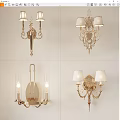 Elegant Ornate Gold Wall Lamps With Decorative Lampshades And Classic Design