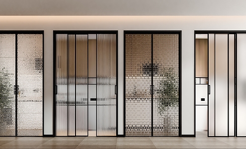 Modern sliding door Changhong sliding door 3d model