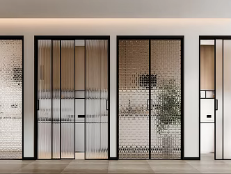 Modern sliding door Changhong sliding door 3d model