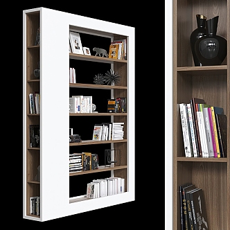 Bookcase Solid Wood Bookcase Display Cabinet Books 3d model