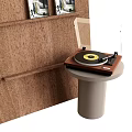 Record Player Phonograph Book Wall Cabinet Bookcase 3d model