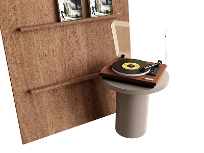 Record Player Phonograph Book Wall Cabinet Bookcase 3d model
