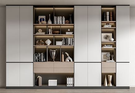 Modern bookcase 3d model