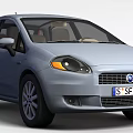 Silver Compact Family Car With Modern Front Headlights And Grille Design 3d model