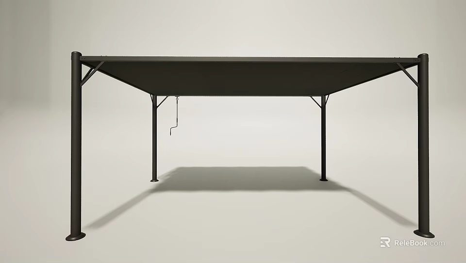 Functional Garden Landscape Outdoor Shade Canopy With Black Metal Frame Structure 3d model 