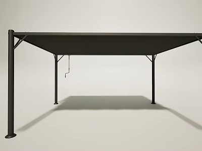 Functional Garden Landscape Outdoor Shade Canopy With Black Metal Frame Structure 3d model