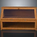 Wooden Cabinet With Two Tier Structure Glass Door Top And Open Lower Shelf