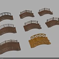Wooden Bridge Models With Various Designs Railings Steps And Decorative Features 3d model