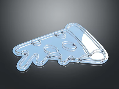 Modern Transparent Acrylic Pizza Slice Shaped Furniture Storage Tray With Holes 3d model