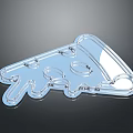 Modern Transparent Acrylic Pizza Slice Shaped Furniture Storage Tray With Holes