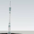 Modern Tall Tower With Sleek Glass Facade And Architectural Design Elements 3d model