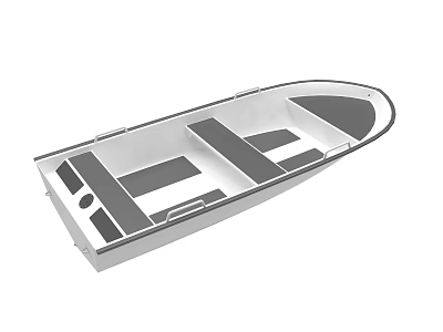 White Small Boat Watercraft Equipment With Seats And Hull Design 3d model
