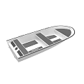 White Small Boat Watercraft Equipment With Seats And Hull Design