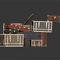 Vintage Assorted Suitcases And Storage Trunks Stacked With Wooden Leather Crates