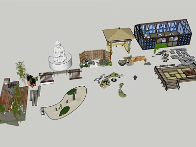 New Chinese landscape sketch 3d model