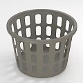 Gray Plastic Storage Basket with Holes Design for Home Organization Use