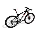Black And Red Mountain Bike With Suspension For Off Road Cycling
