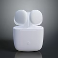 Sleek White Wireless Earbuds With Charging Case For Computer Audio Accessory 3d model