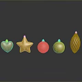 Golden Decorative Ornaments For Home Furniture With Heart Star And Striped Shapes
