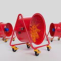 Red Portable Industrial Fans With Wheels And Metal Frames For Industrial Equipment