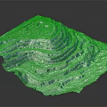 Wavy Blue And White Layered Garden Landscape Model With Textured Surface Design