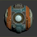 Orange And Blue Mechanical Signal Device With Circular Design Lens And Signal 13