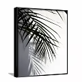 Modern Framed Plant Art With Palm Leaf Shadow On White Background 3d model