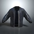 Modern Stylish Black Jacket With Sleek Design Zipper Front And Cuffed Sleeves