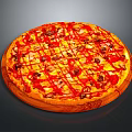Freshly Baked Pizza with Tomato Sauce Melted Cheese and Toppings on Wooden Board