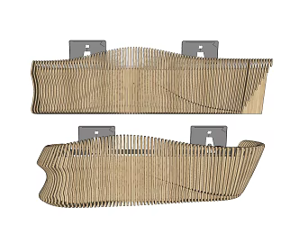 Modern Reception Desk Shaped Wavy Wood Grain Reception Desk 3d model