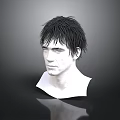 Realistic Human Head 3D Model With Detailed Facial Organs And Short Black Hair
