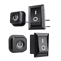 Modern Black Switch Panels With White Symbols And Sleek Design For Home Use
