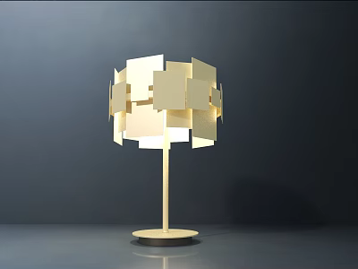 Elegant Modern Table Lamp With Geometric Square Shade Design And Minimalist Base 3d model