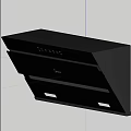 Black Modern Kitchen Range Hood With Control Panel And LED Lighting 3d model