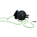 Headphone Audio Cable on Black Spool with Green Wire and Plug
