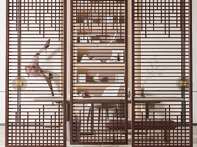 New Chinese-style partition screen partition model