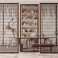 New Chinese-style partition screen partition 3d model