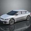 Silver Modern SUV With Sleek Lines Black Wheels And Black Windows 3d model