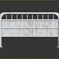 Scenic Landscape With Transparent Metal Railings And Reflections On Black Background