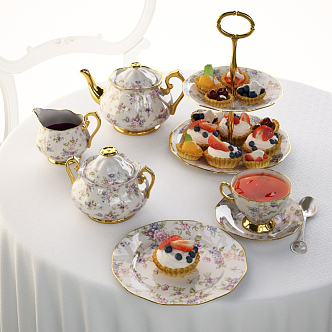 European-style tea set 3d model