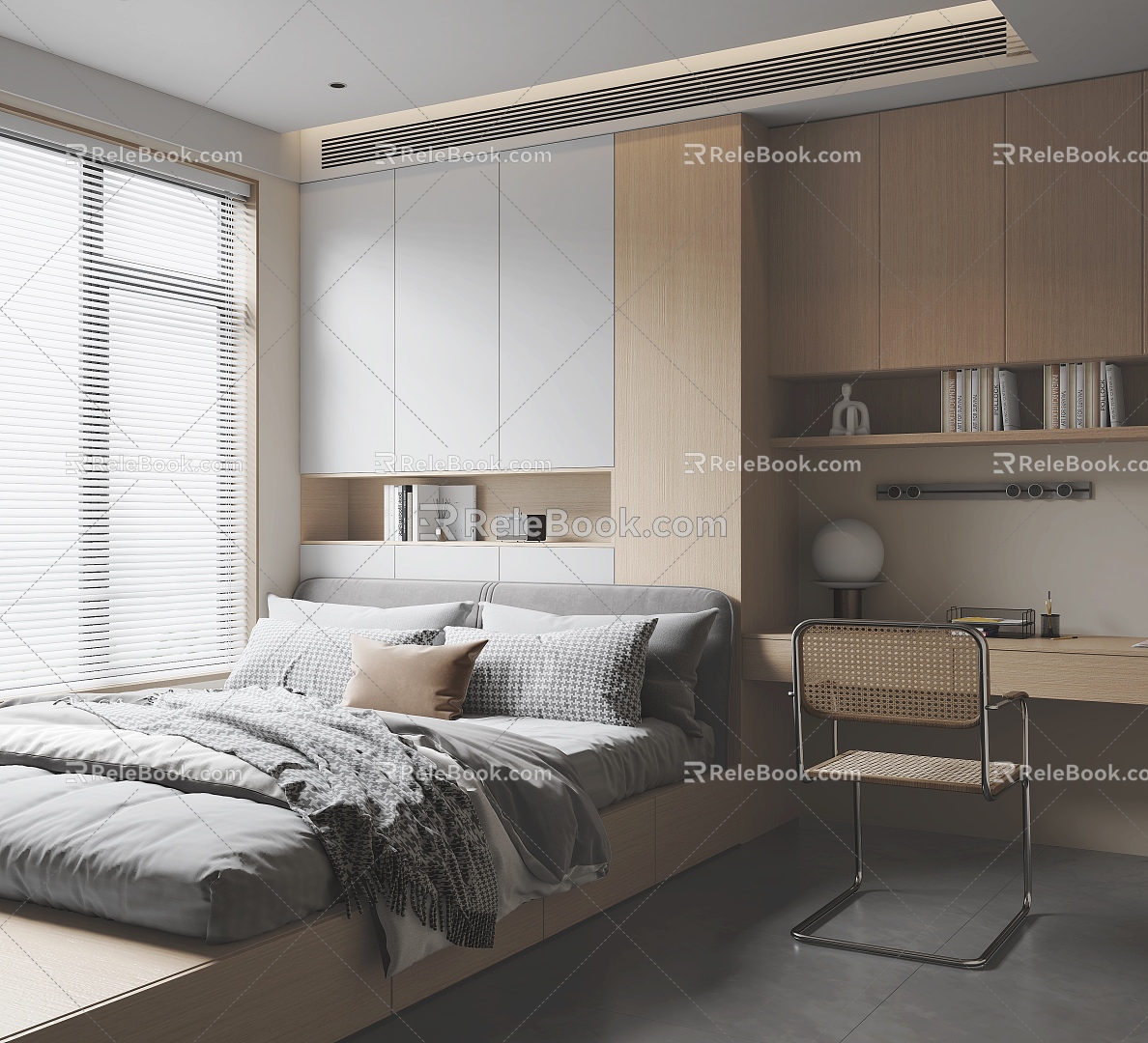 Modern Tatami Bedroom Tatami Room Multifunctional Room Study Tatami Bed 3d model