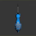 Futuristic Blue Mechanical Lion With Geometric Mane And Reflective Metallic Surface
