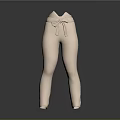 Beige High Waisted Pants With Bow Knot Detail Slim Fit Design