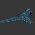 Blue Jet Fighter Aircraft Model With Streamlined Design Cockpit And Wings