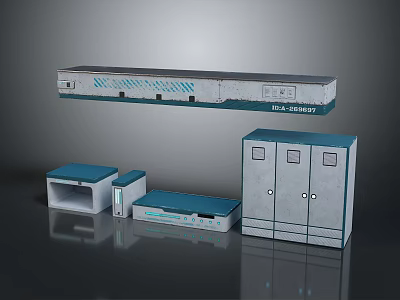Electronic Appliances Modern Industrial Server Rack Cabinet Control Equipment Setup 3d model