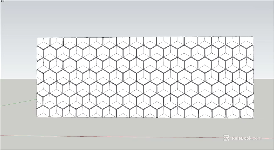 Modern Background Wall Design With Hexagonal Geometric Pattern For Interior 3d model