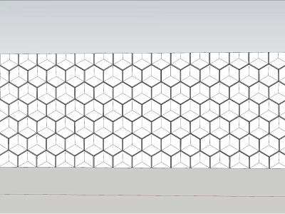 Modern Background Wall Design With Hexagonal Geometric Pattern For Interior 3d model