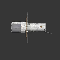 Technical Orbital Spacecraft Module With Solar Panels Antennas And Cylindrical Body