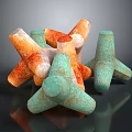 Modern Building Architectural Cross Structures With Orange And Green Color Accents